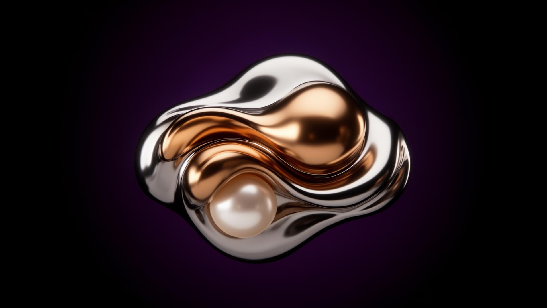 Liquid chrome sculpture